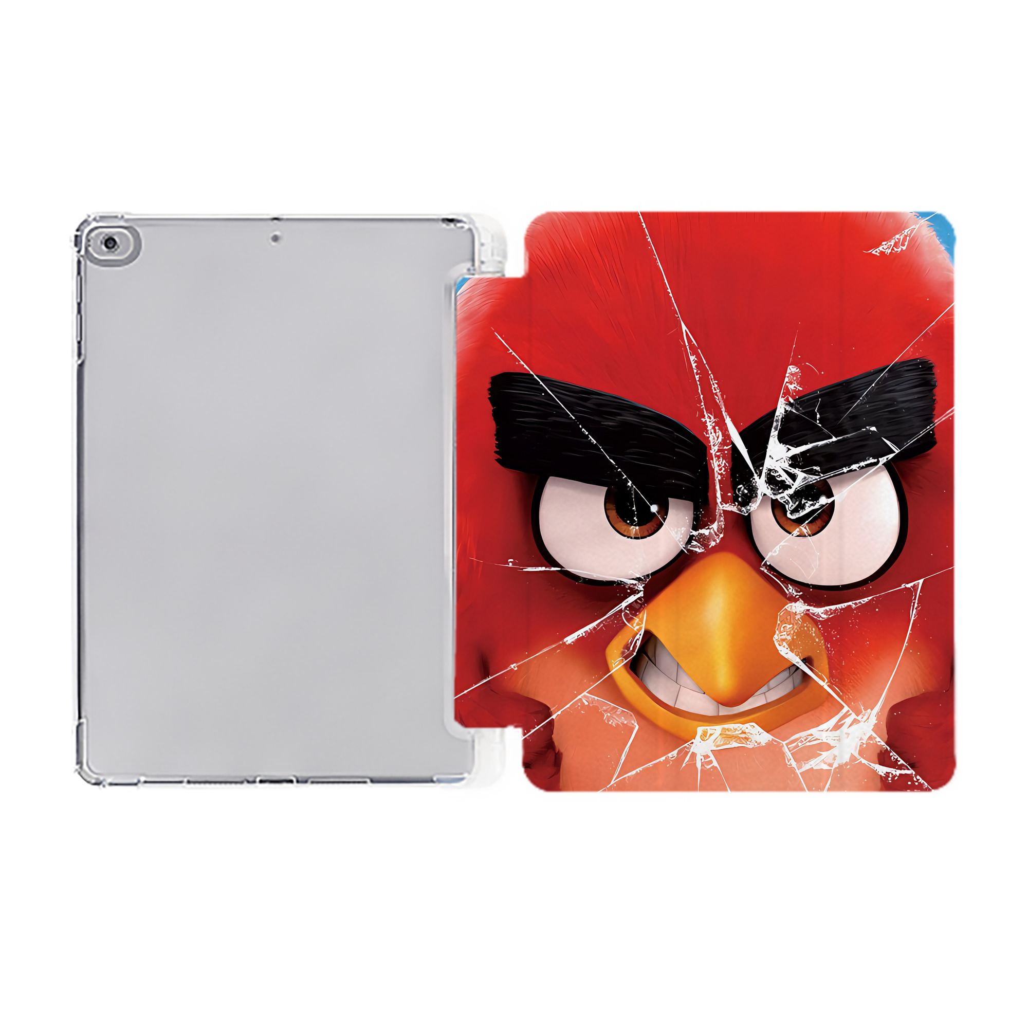 （画像用） Angry Birds アングリーバード IPad ケース ペン収納付き 三つ折りスタンド PUレザー×シリコン 対応機種9.5/10.5/10.9インチ